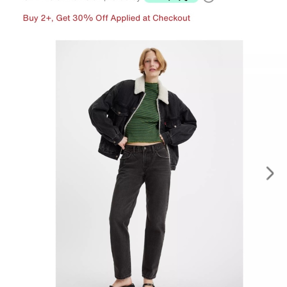 Levi’s Middy Straight Black Jeans